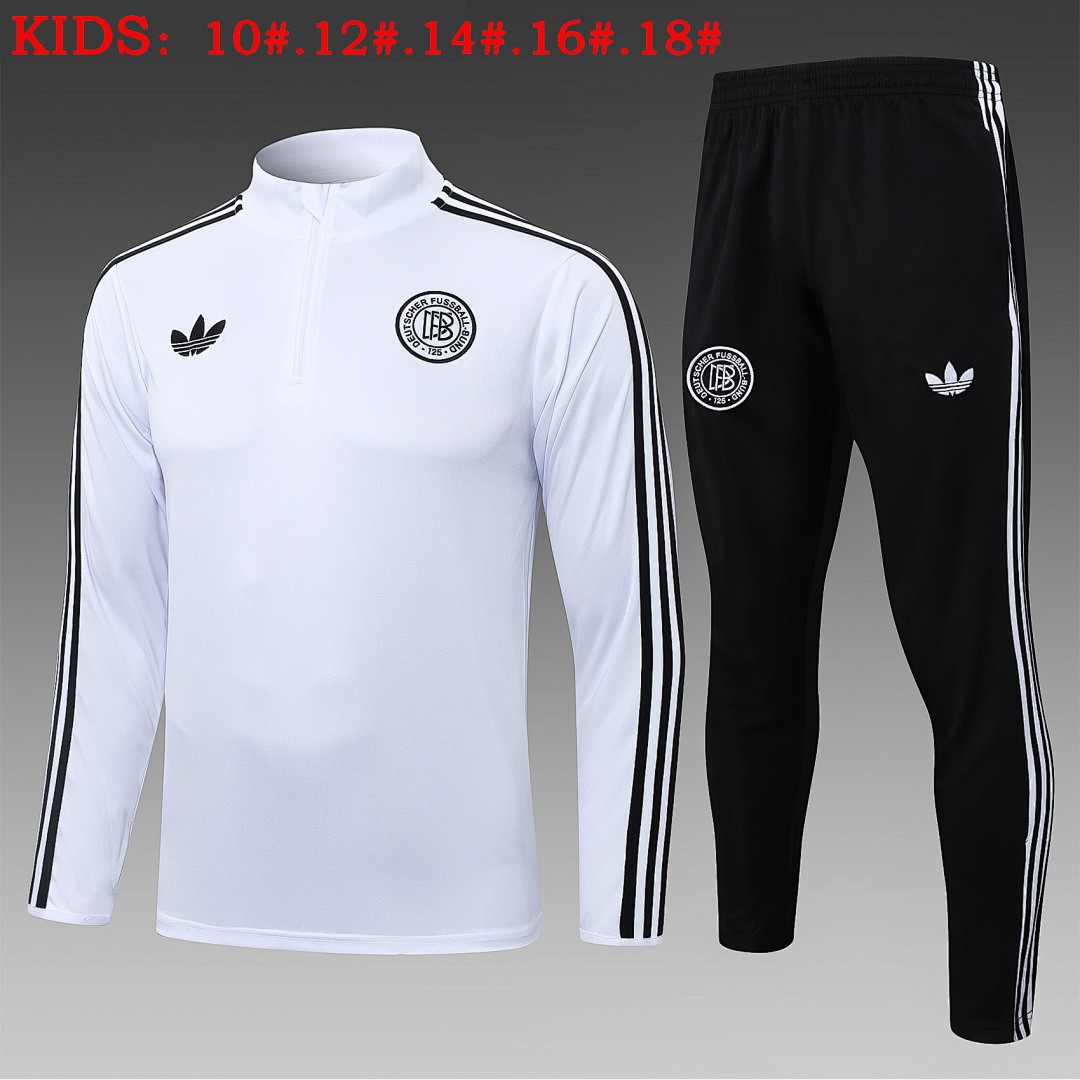 Germany 125th Anniversary Edition Semi-Zip Jacket - White with Black Trim