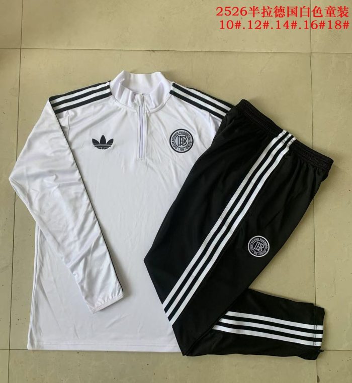 Germany 125th Anniversary Edition Semi-Zip Jacket - White with Black Trim - 图片 4