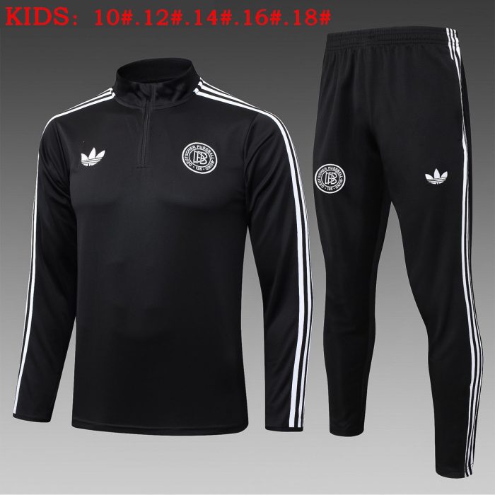 Germany 125th Anniversary Edition Black Half-Zip Jacket (White Trim) Kids - 图片 2