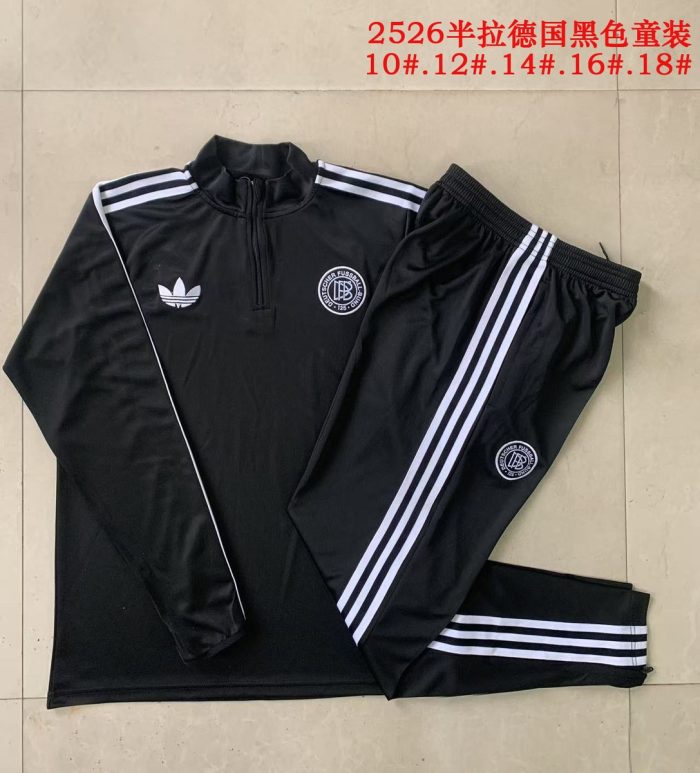 Germany 125th Anniversary Edition Black Half-Zip Jacket (White Trim) Kids - 图片 3