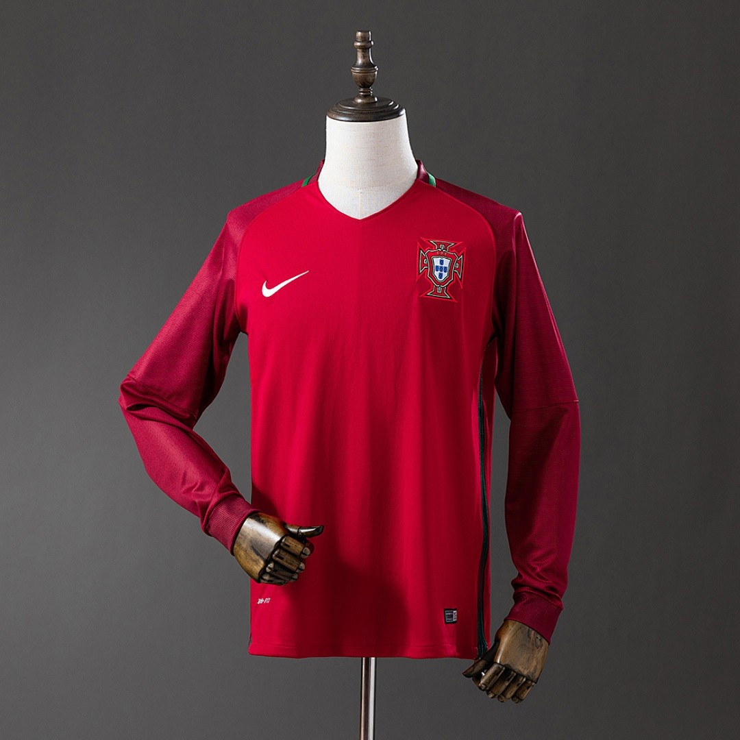 Portugal 2016 Home Long Sleeve Retro Jersey