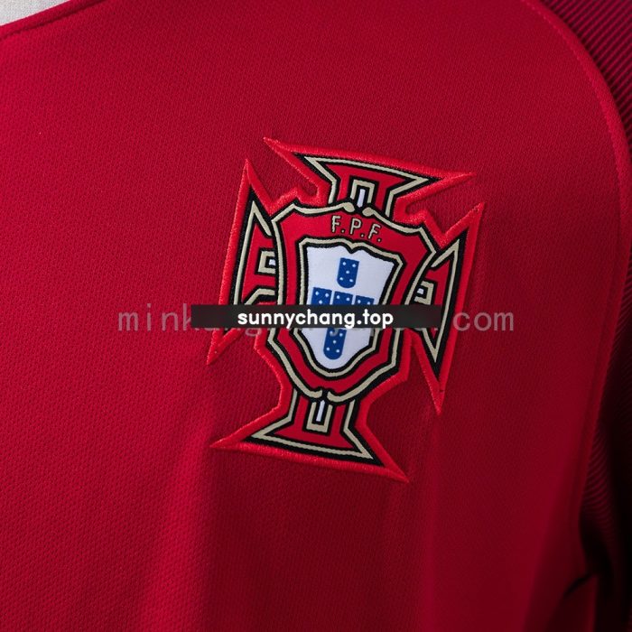 Portugal 2016 Home Long Sleeve Retro Jersey - 图片 5