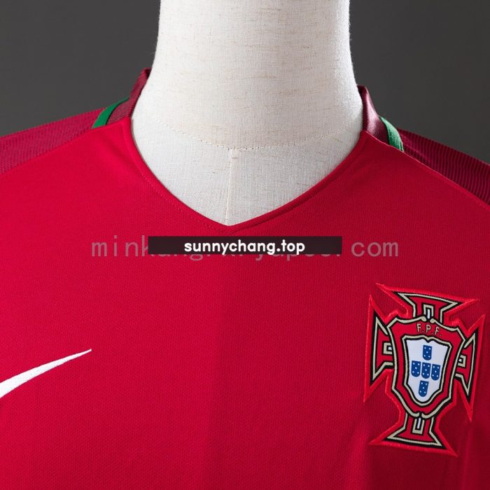 Portugal 2016 Home Long Sleeve Retro Jersey - 图片 6