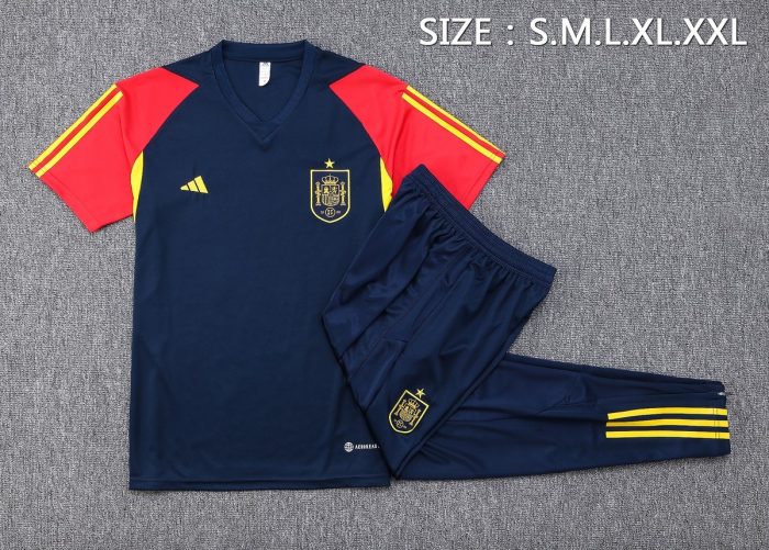 Spain 23-24 Blue Short Sleeve Training Suit - 图片 2