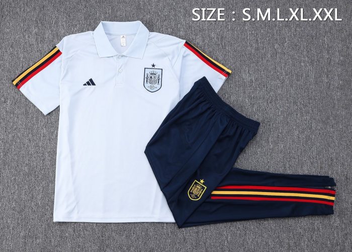 Spain 22/23 Polo Shirt Light Blue - 图片 2