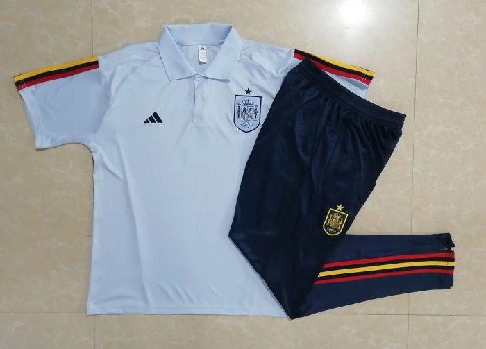 Spain 22/23 Polo Shirt Light Blue - 图片 9