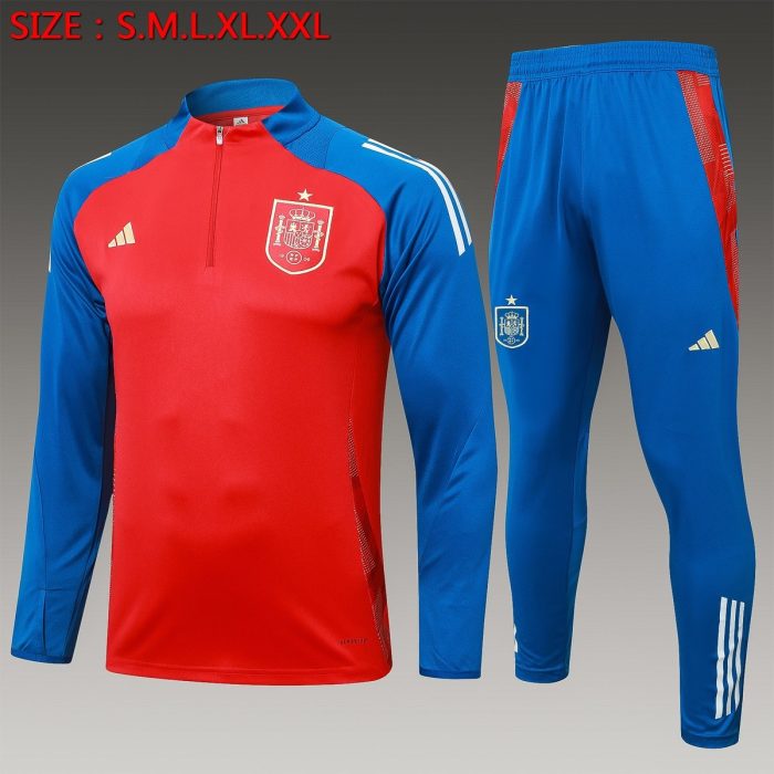 Spain 24-25 Red Half-Zip Jacket - 图片 8