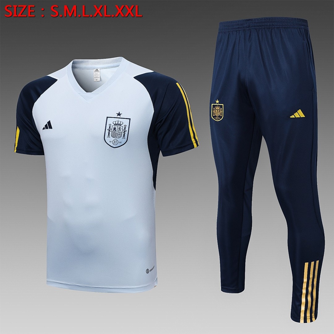 Spain 22-23 Light Blue Short Sleeve Training Suit