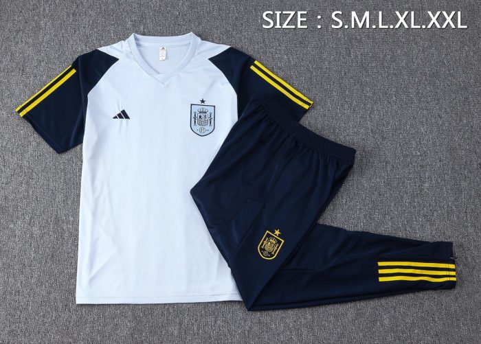 Spain 22-23 Light Blue Short Sleeve Training Suit - 图片 6