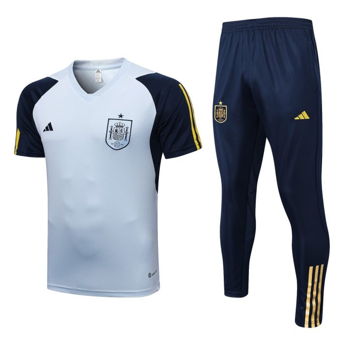 Spain 22-23 Light Blue Short Sleeve Training Suit - 图片 8
