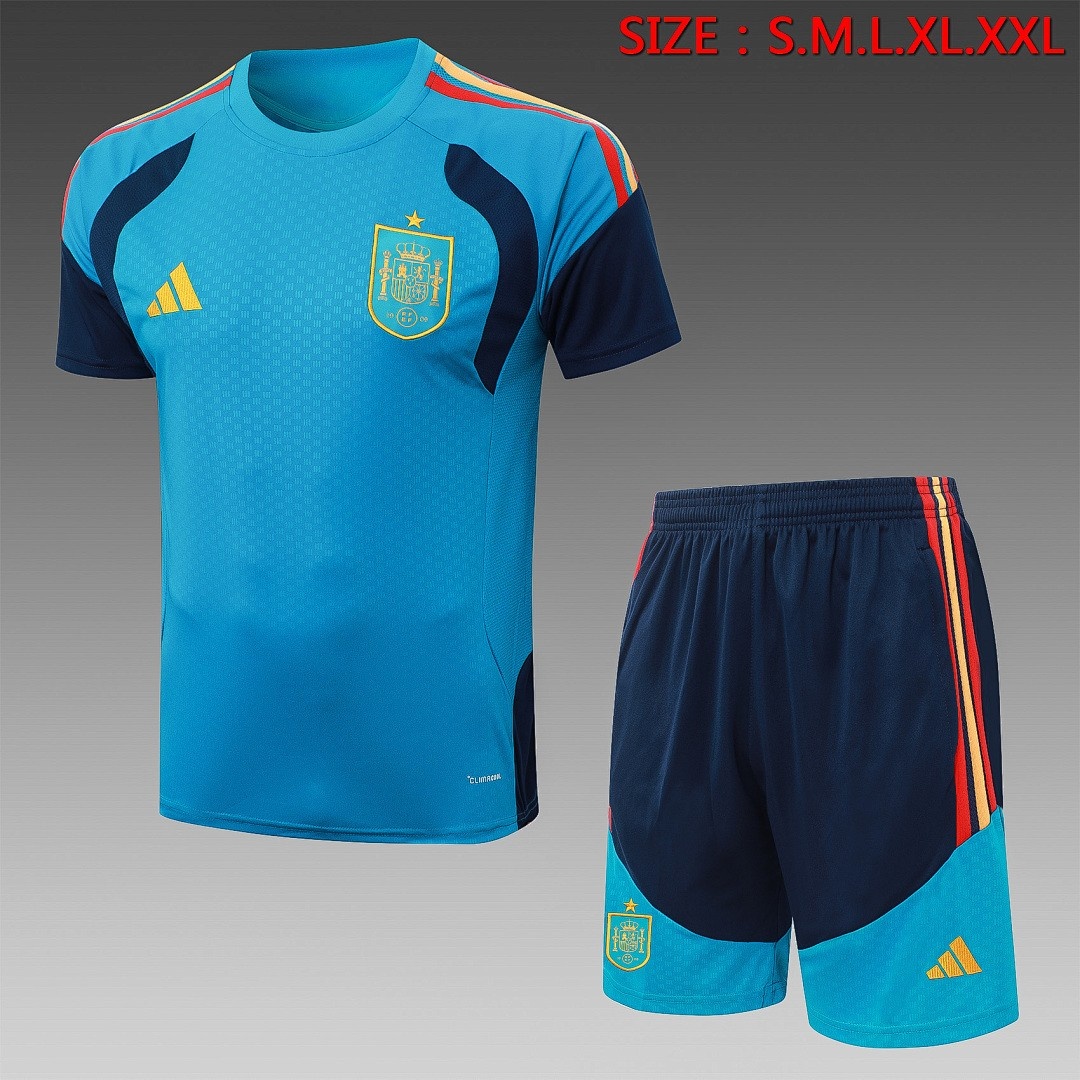 JER-8031_1 Spain Short Sleeve Lake Blue - 图片 1