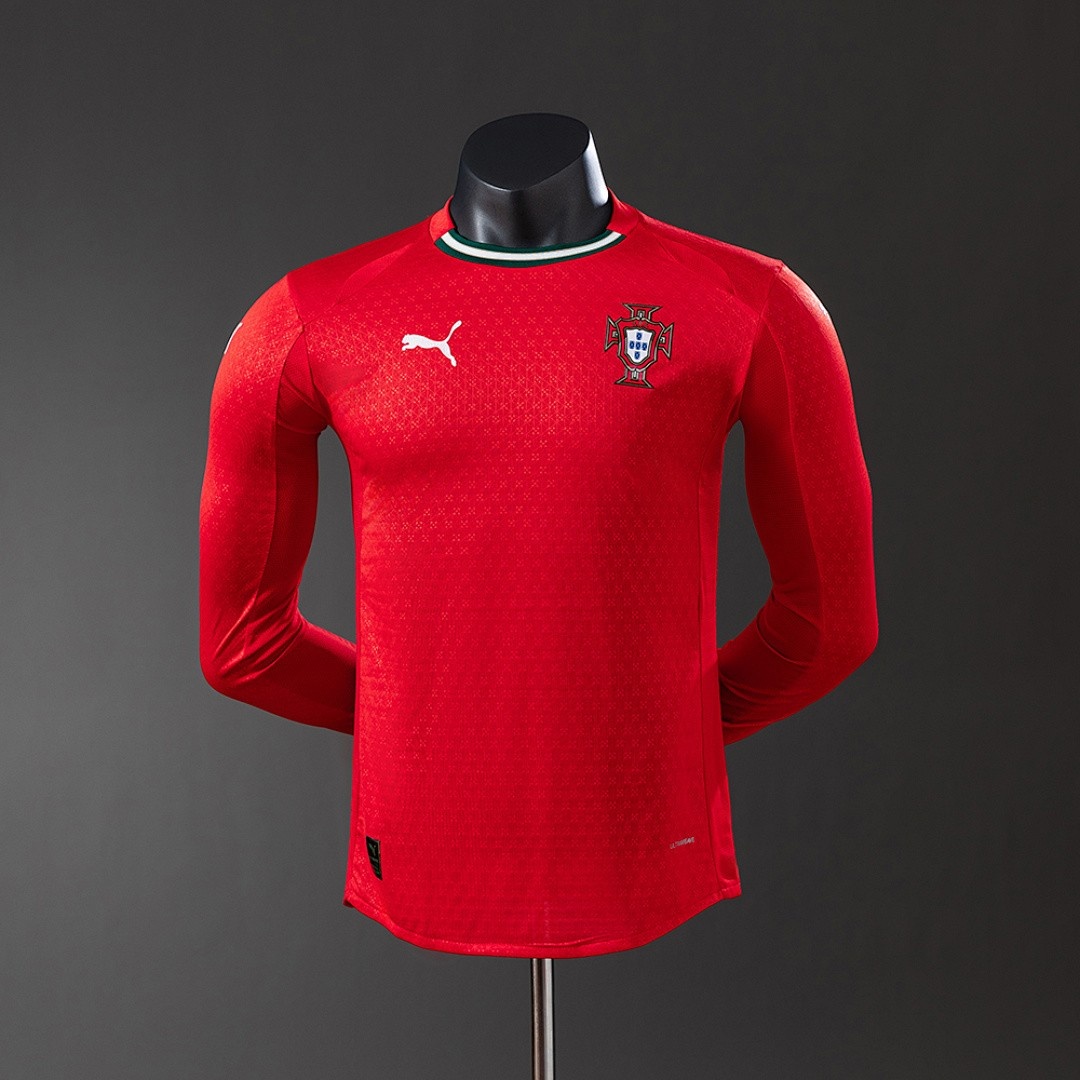 Portugal 2025 Home Long Sleeve Player Version Jersey
