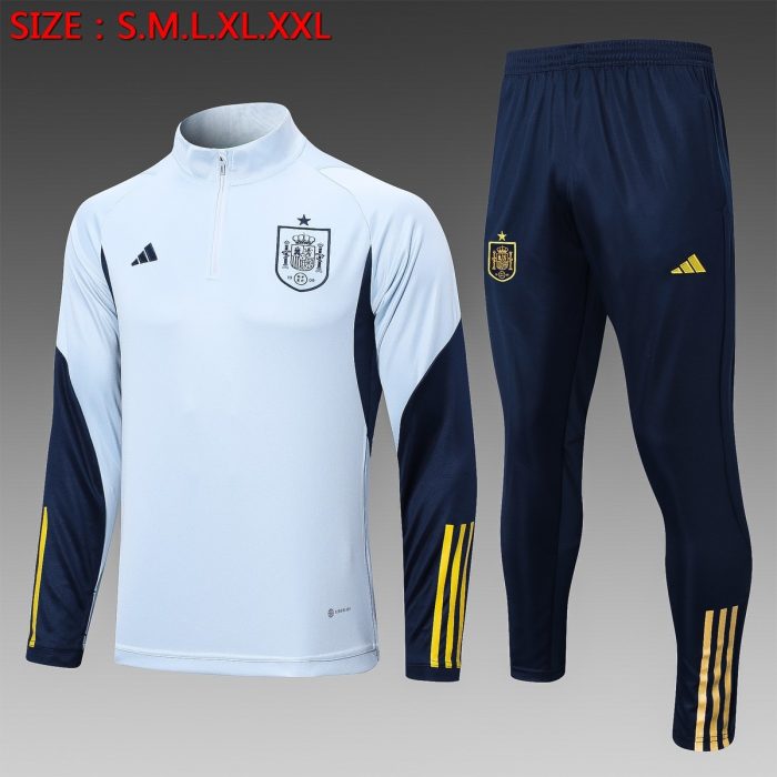 Spain 22/23 Light Blue Half-Zip Jacket - 图片 8