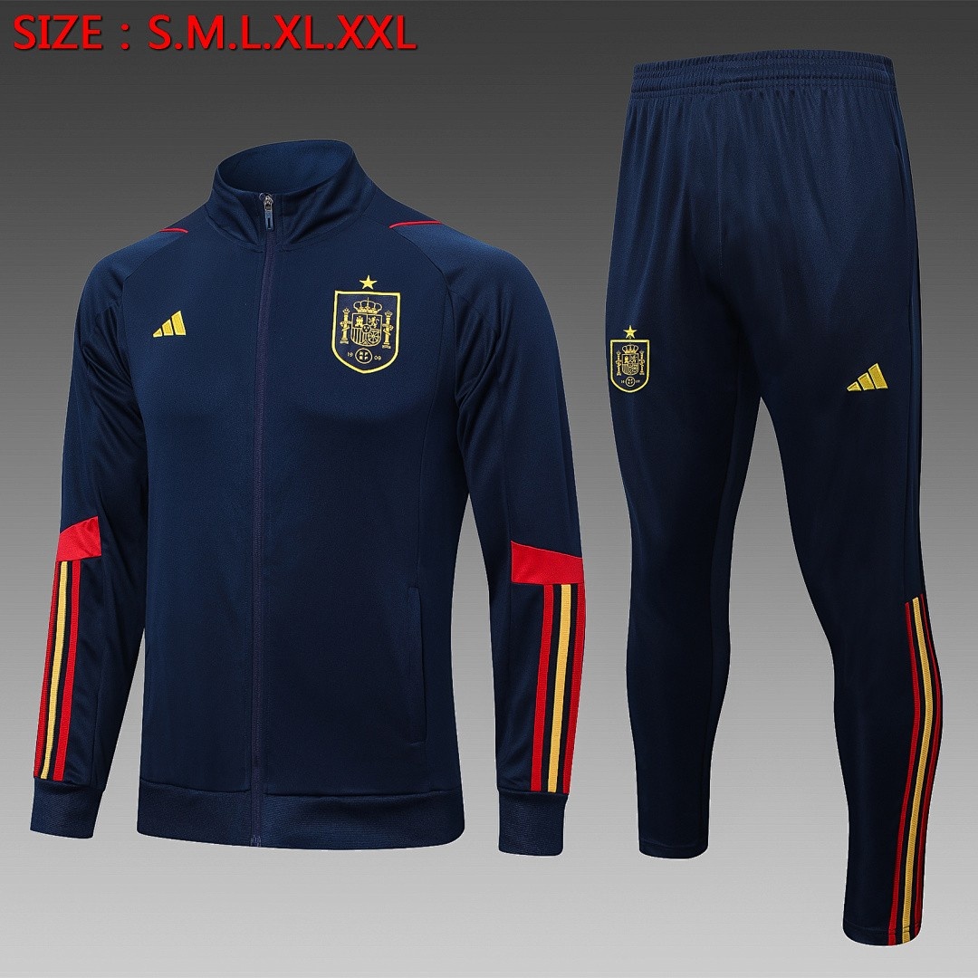Spain 22/23 Long Zip Jacket Navy Blue