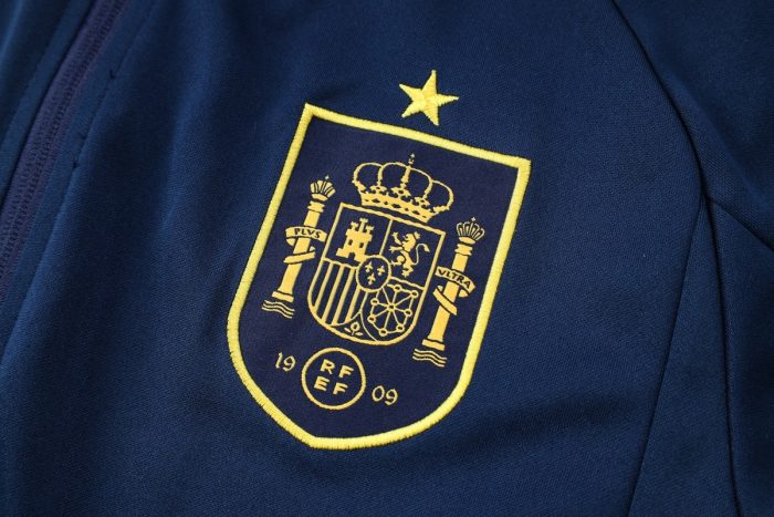 Spain 22/23 Long Zip Jacket Navy Blue - 图片 3