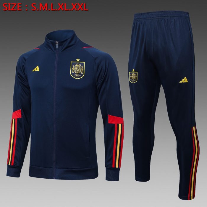 Spain 22/23 Long Zip Jacket Navy Blue - 图片 7