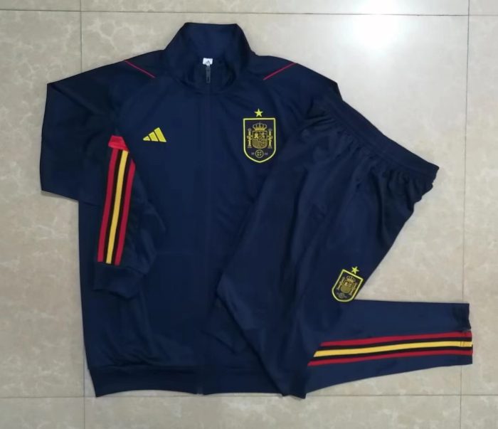 Spain 22/23 Long Zip Jacket Navy Blue - 图片 8