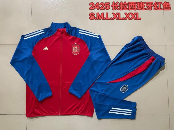 Spain 24-25 Red Long Zip Jacket - 图片 9