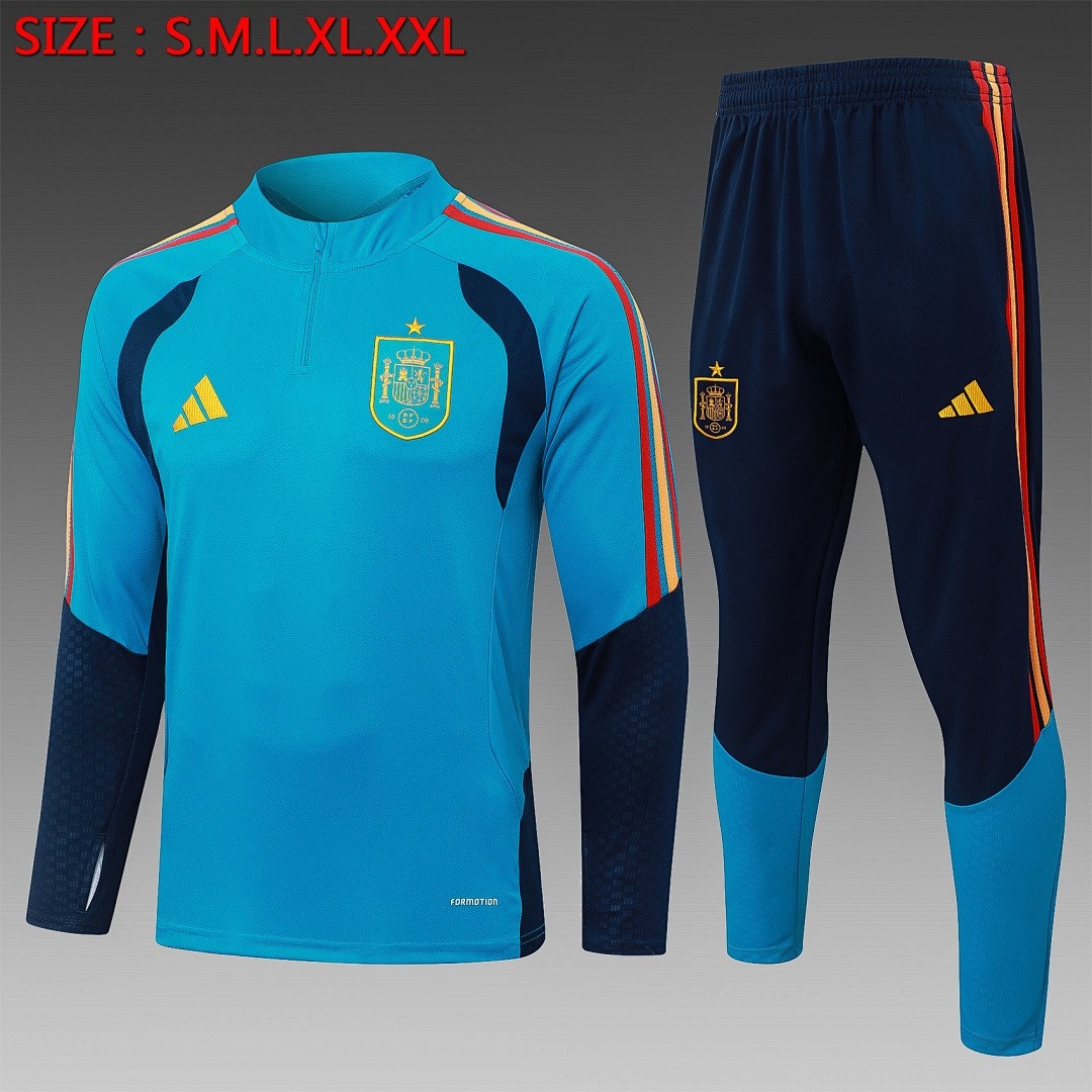 Spain Blue Semi-Zip Jacket