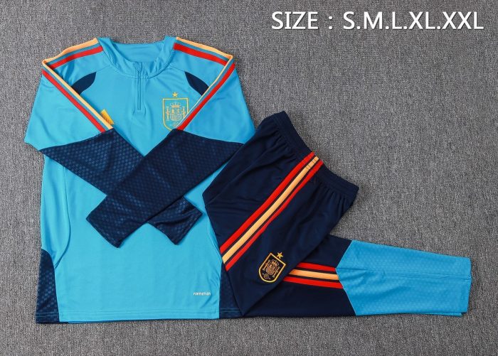 Spain Blue Semi-Zip Jacket - 图片 2
