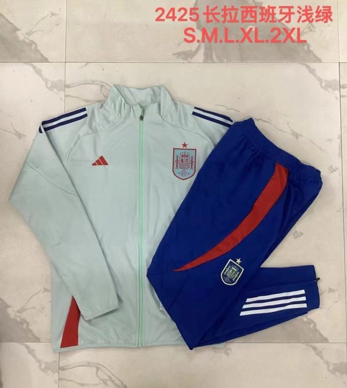 Spain 24/25 Light Green Long Zipper Jacket - 图片 9