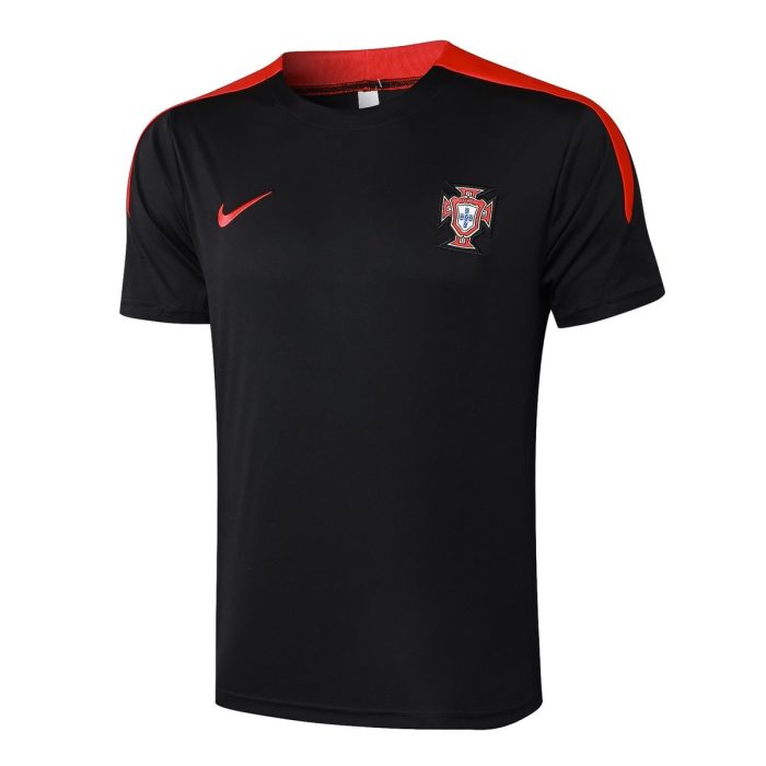 Portugal 24-25 Black Short Sleeve Training Shirt - 图片 4