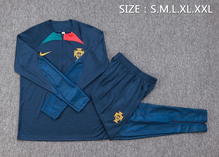 Portugal 23/24 Half-Zip Jacket Navy Blue - 图片 2