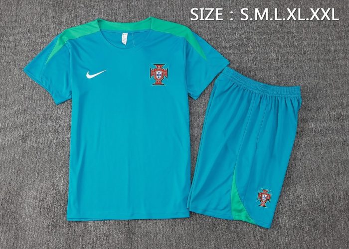 Portugal 24-25 Dark Green Short Sleeve Training Shirt - 图片 2