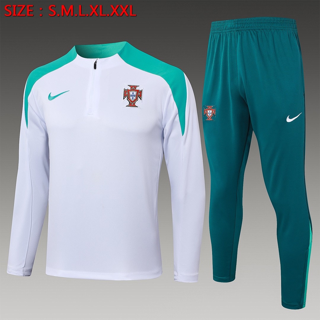 Portugal 24-25 White Half-Zip Jacket