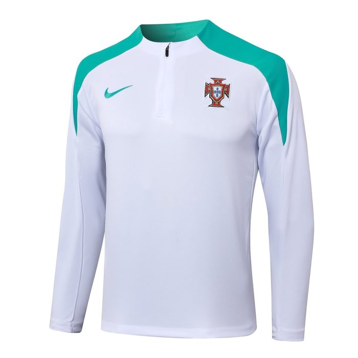 Portugal 24-25 White Half-Zip Jacket - 图片 4