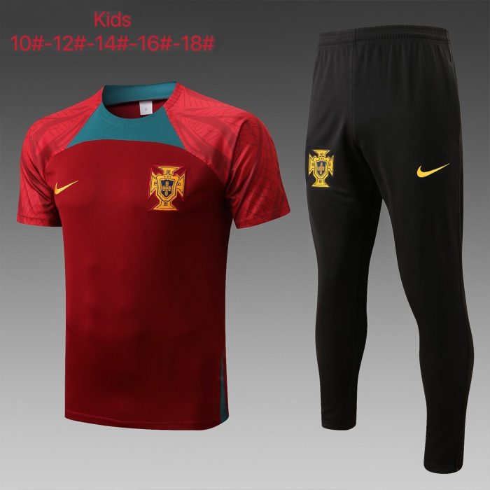 Portugal 22-23 Red Kids T-Shirt - 图片 2