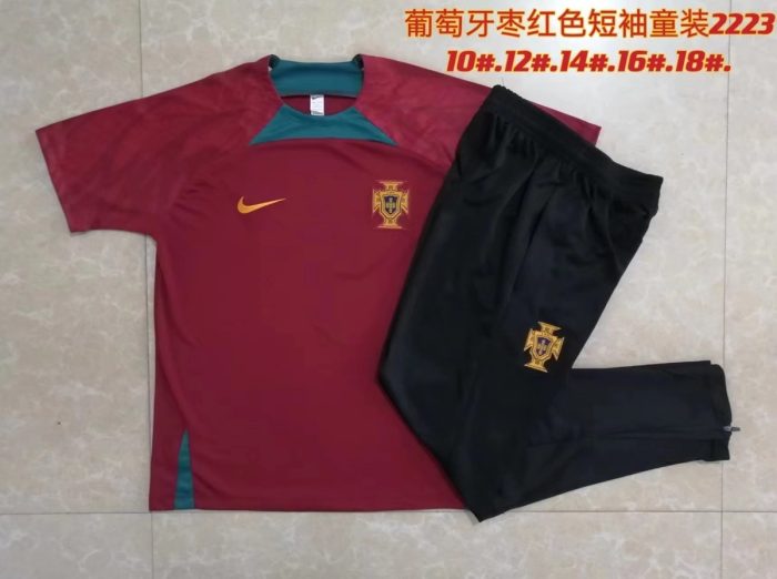 Portugal 22-23 Red Kids T-Shirt - 图片 3