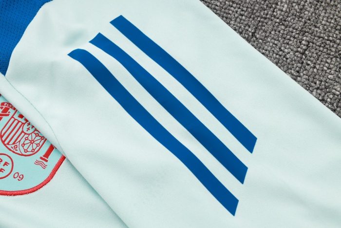 Spain 24-25 Light Blue Short Sleeve Training Set with 5-Inch Shorts - 图片 6
