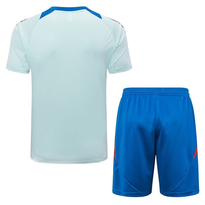Spain 24-25 Light Blue Short Sleeve Training Set with 5-Inch Shorts - 图片 7