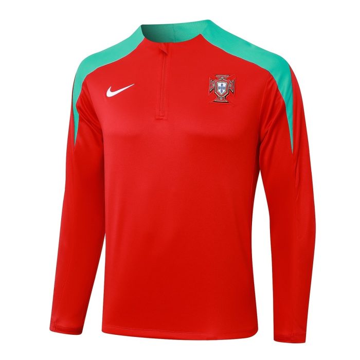 Portugal 24-25 Red Half-Zip Jacket - 图片 4