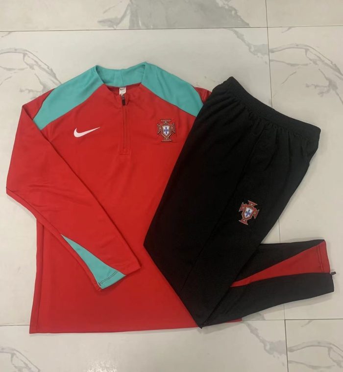 Portugal 24-25 Red Half-Zip Jacket - 图片 9