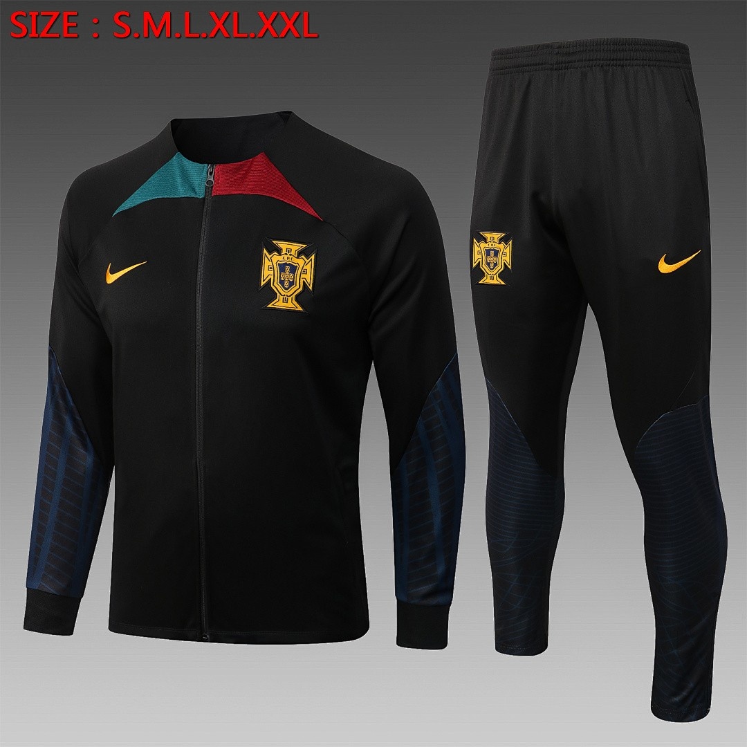 Portugal 22/23 Black Long Zip Jacket
