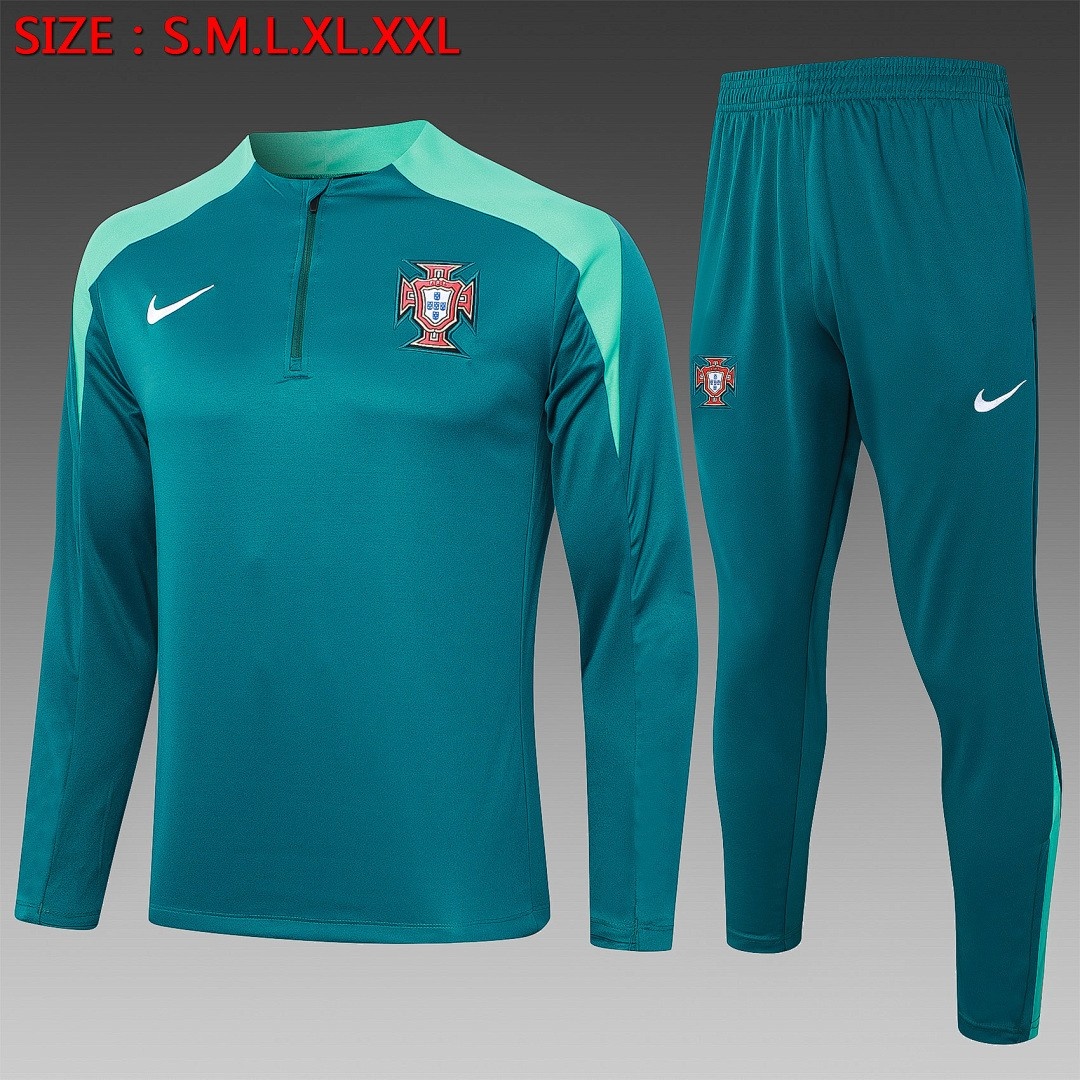 Portugal 24/25 Green Half-Zip Jacket