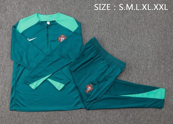 Portugal 24/25 Green Half-Zip Jacket - 图片 2