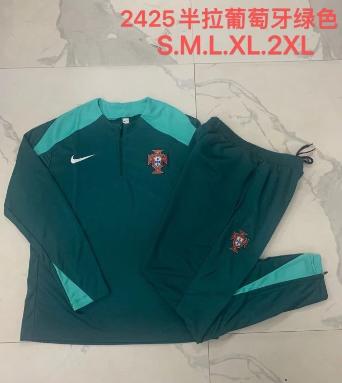 Portugal 24/25 Green Half-Zip Jacket - 图片 9