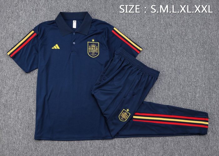 Spain 23/24 Polo Shirt Navy Blue - 图片 2