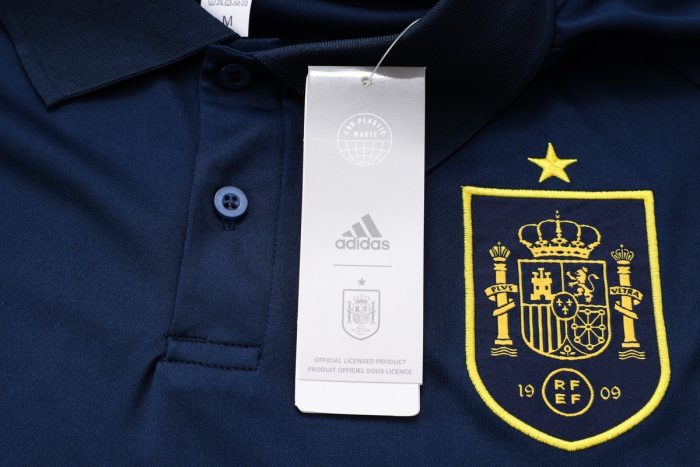 Spain 23/24 Polo Shirt Navy Blue - 图片 4