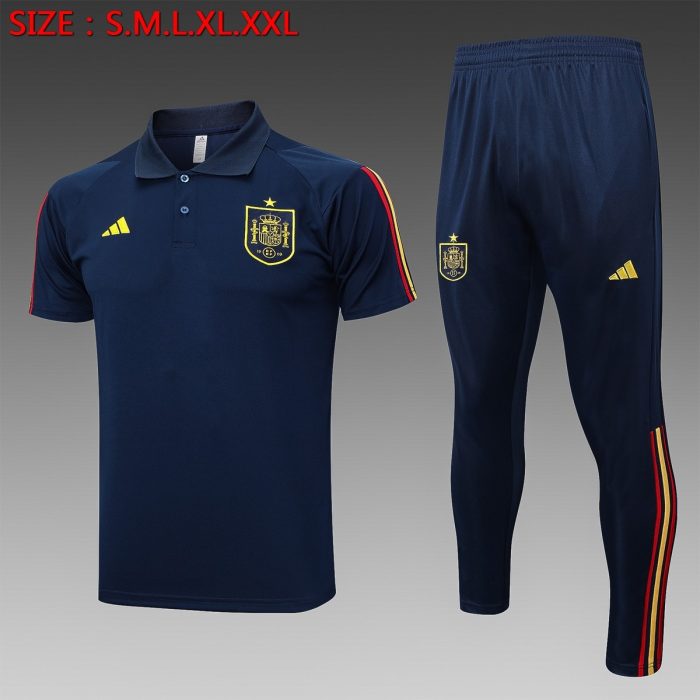 Spain 23/24 Polo Shirt Navy Blue - 图片 8