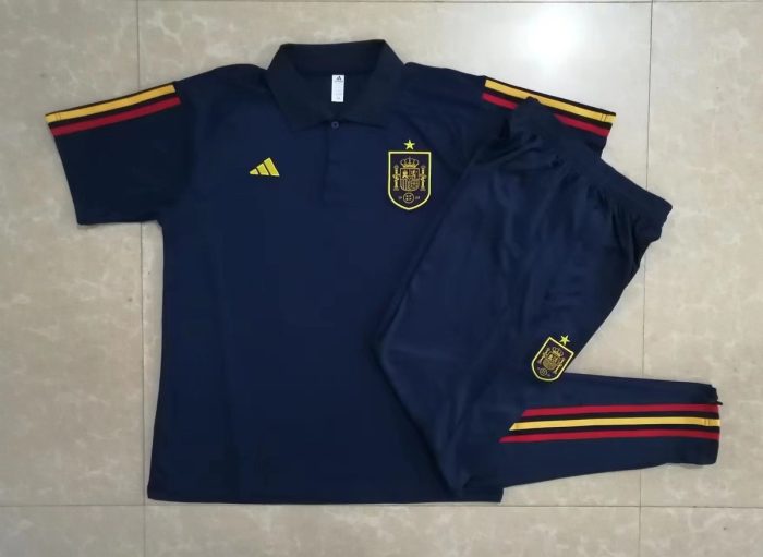 Spain 23/24 Polo Shirt Navy Blue - 图片 9