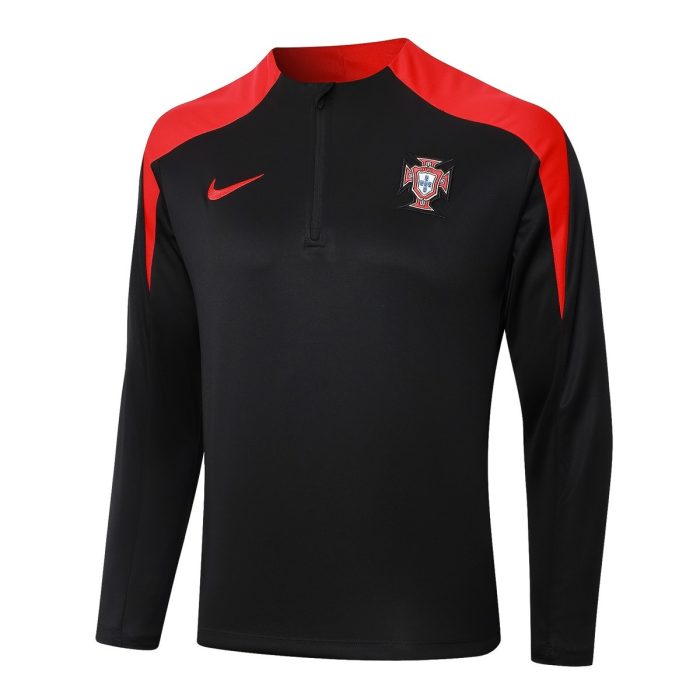 Portugal 24-25 Black Half-Zip Jacket - 图片 4