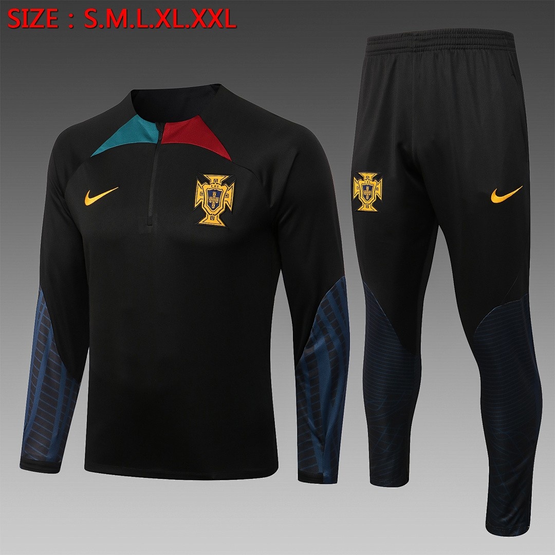 Portugal 22/23 Black Half-Zip Jacket
