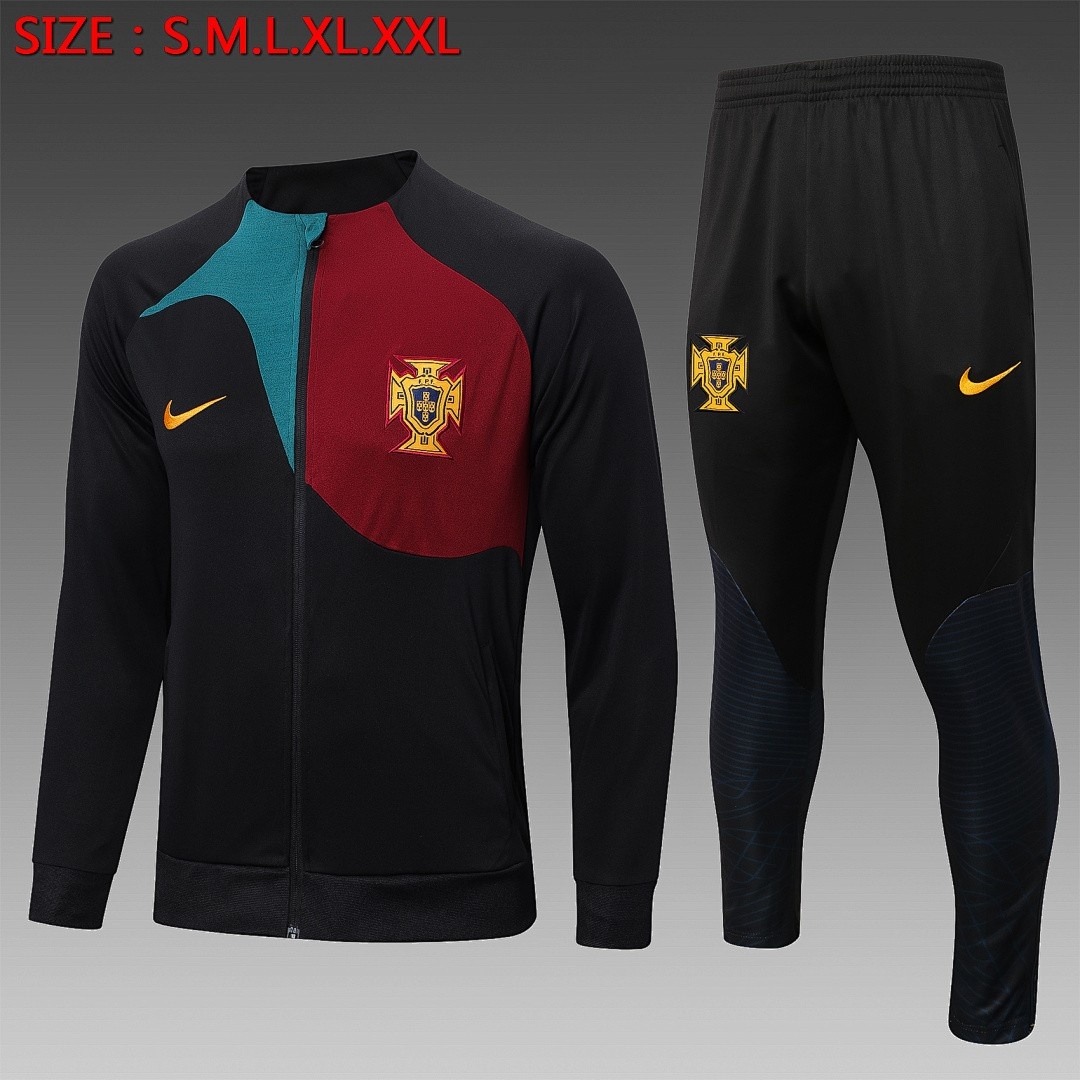 Portugal 22/23 Black Long Zip Jacket