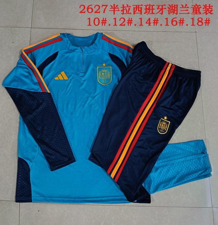 Spain Blue Children's Half-Zip Jacket - 图片 2