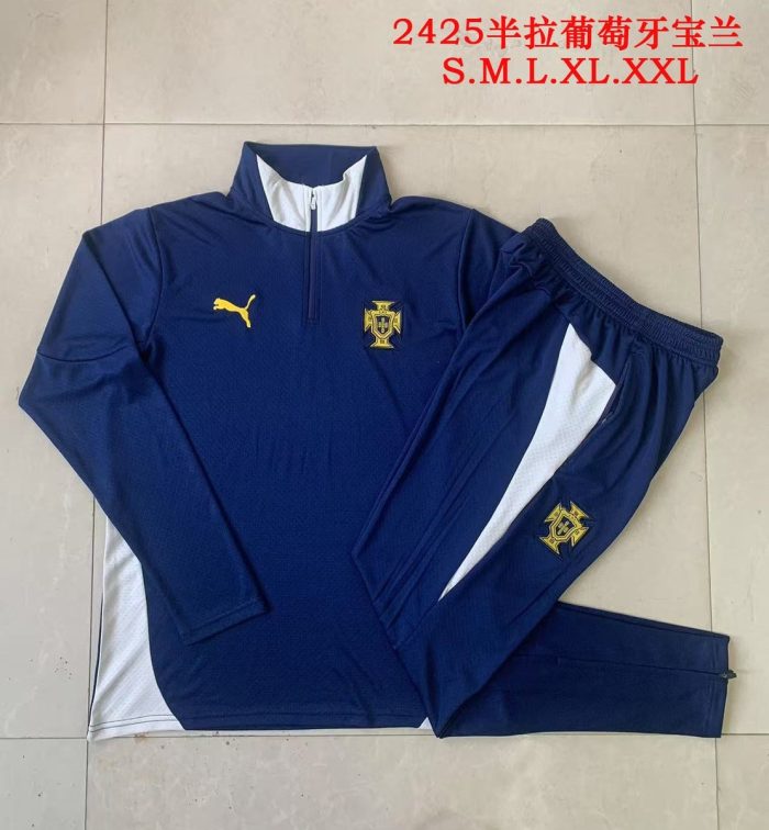 Portugal 24-25 Semi-Zip Jacket Blue - 图片 9
