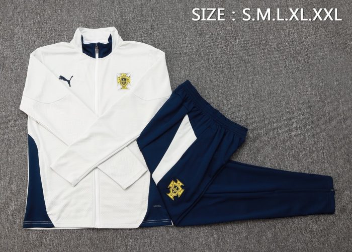 Portugal White Long Zipper Jacket - 图片 2